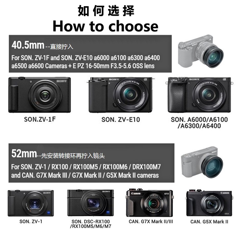 Sony Zv1f Lens FOTOZ 49mm Wide Angle Lens, For Sony Vlogcam