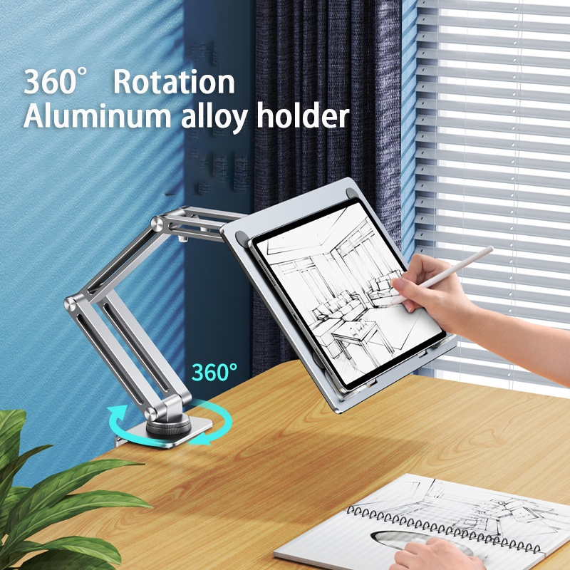 OATSBASF Aluminium Alloy Learning Reading Stand 360° Rotating Flexible ...