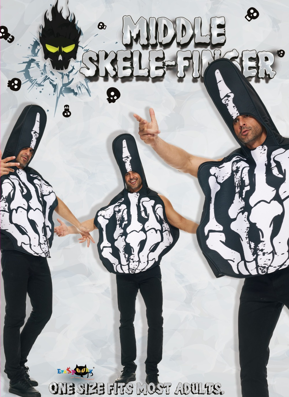 COD Men Skeleton Bodysuit Costume Adult Halloween Skull Bone Finger ...