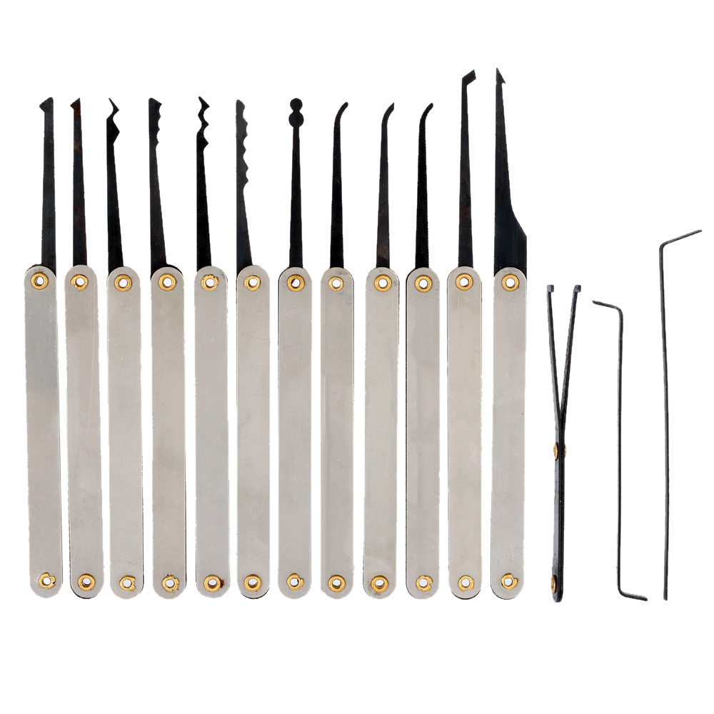 [Hot Sale] KKmoon 15Pcs Stainless Steel Lock Pick Opener Set Locksmith ...