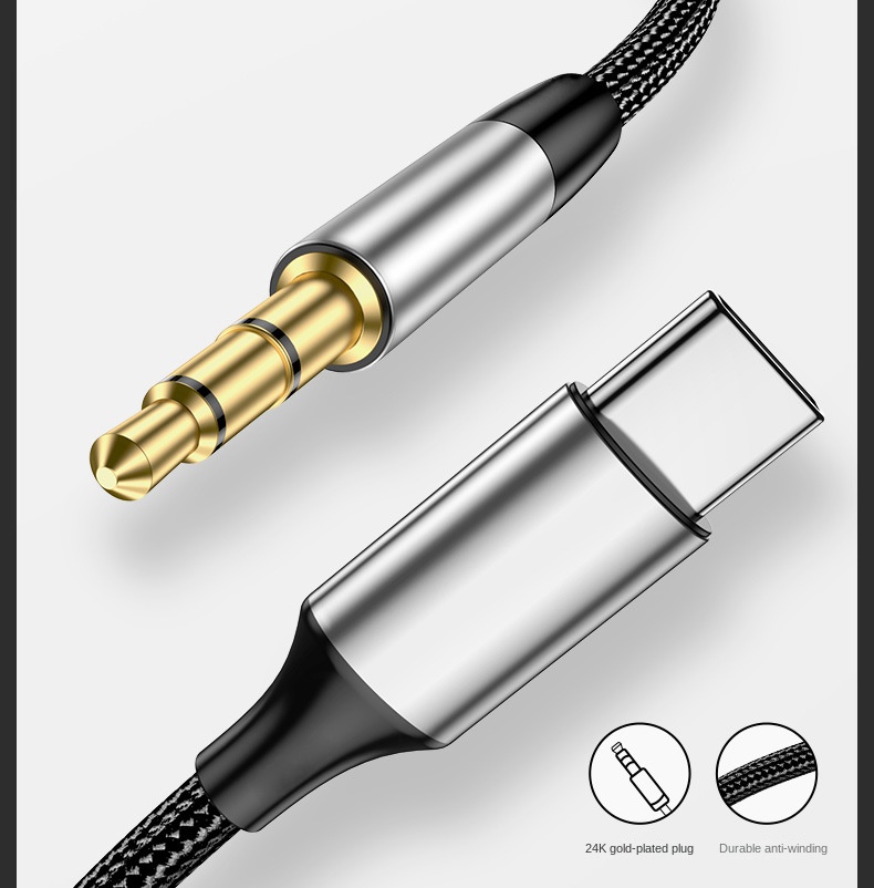 Type C Headphone Adapter Cable AUX Audio Listening Converter Cable Type ...