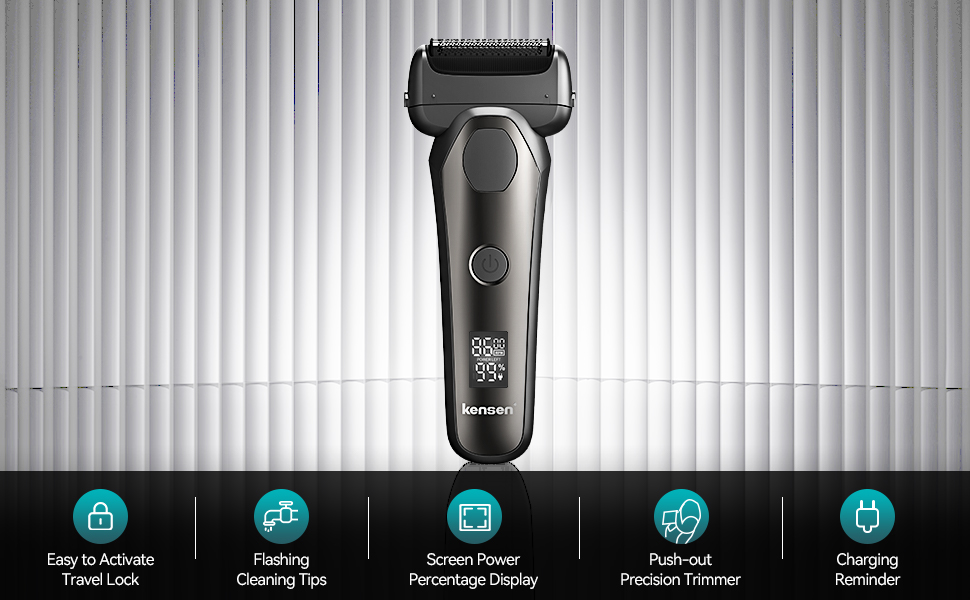 Kensen Electric Shaver Waterproof Beard Trimmer Electric Razor For ...