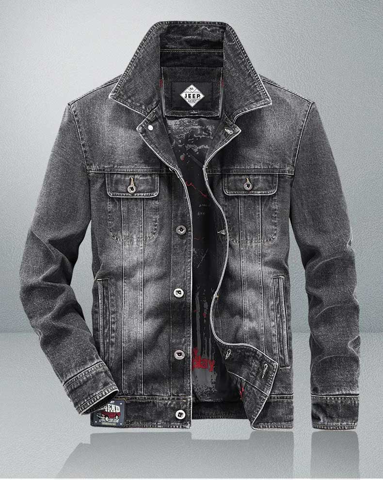 JEEP SPIRIT 1941 ESTD Men's denim jacket autumn casual oversized new ...