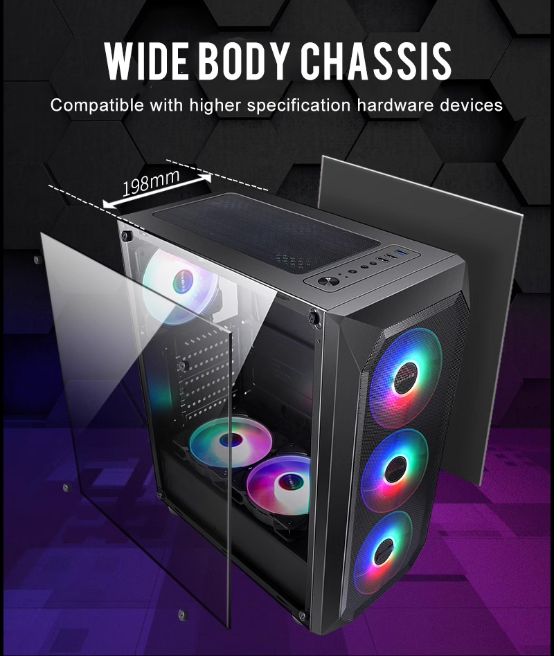 Inplay Case Pc Case Gaming Computer Case Mid Tower Atx Desktop Case