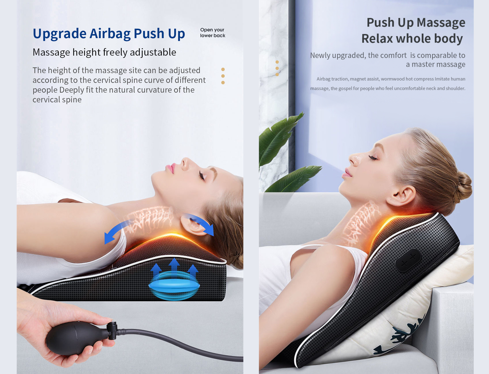 Jinkairui Back Massager Pillow Electric Neck Massager Back Massager ...