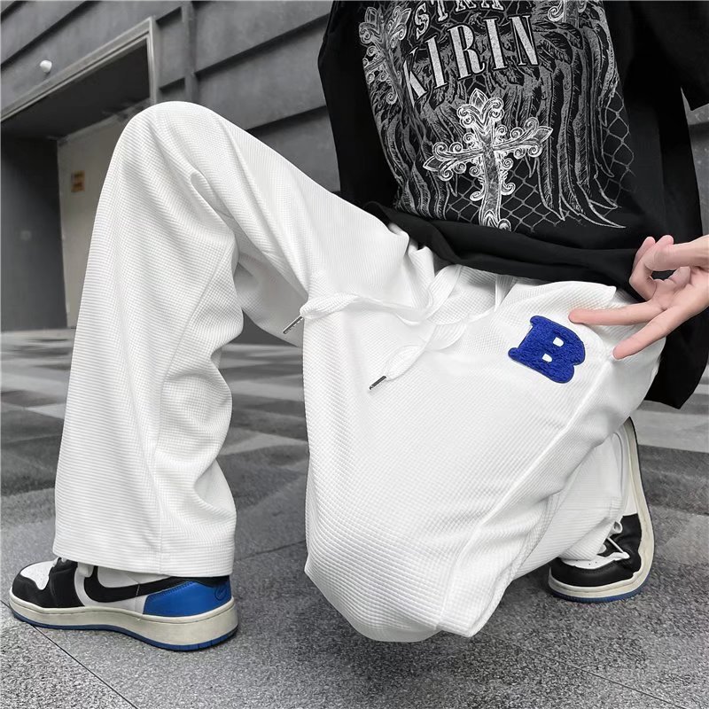 YS slocks pants loose straight cut pants Korean sweatpant wide leg ...