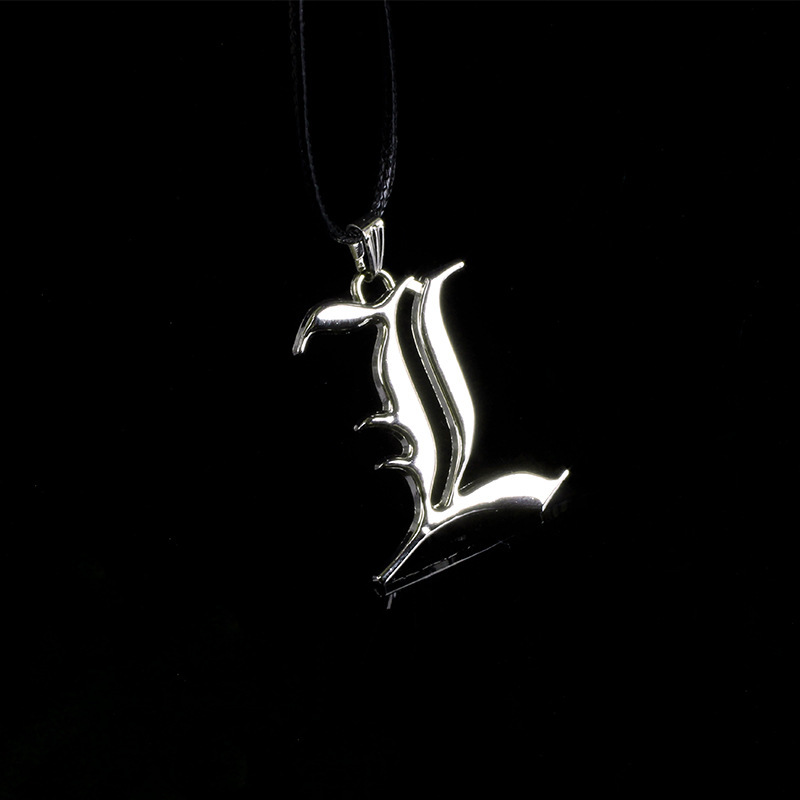 Anime Death Note L Lawliet Necklace Stainless Steel Old English Letter ...
