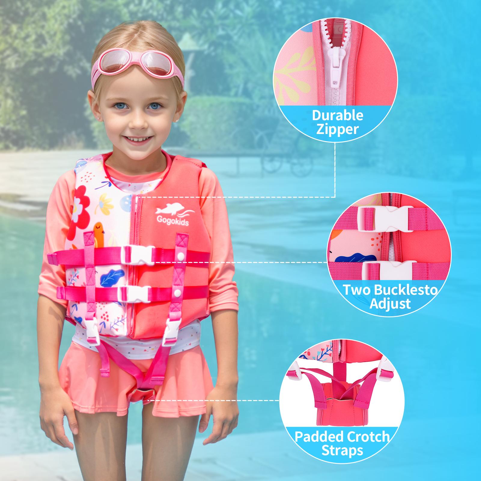 Gogokids Kids Life Vests Child Life Jacket Swimming Life Vest for Kids ...