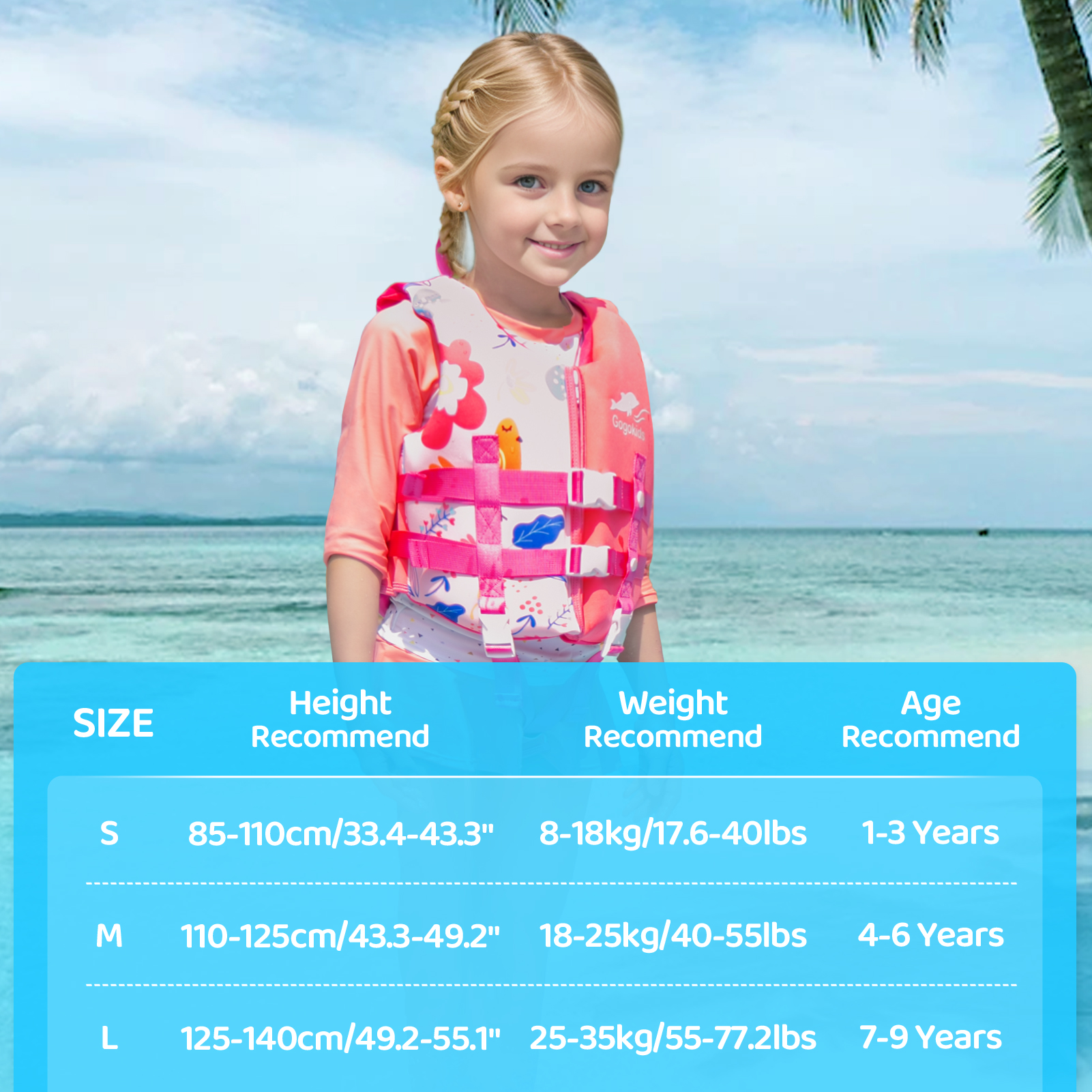 Gogokids Kids Life Vests Child Life Jacket Swimming Life Vest for Kids ...