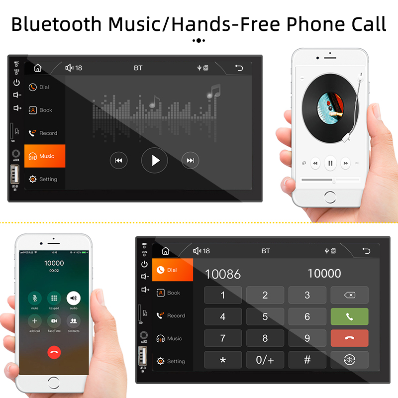 Central Multimedia Carplay Android Auto 1 Din 7 Inches MP5 Bluetooth ...