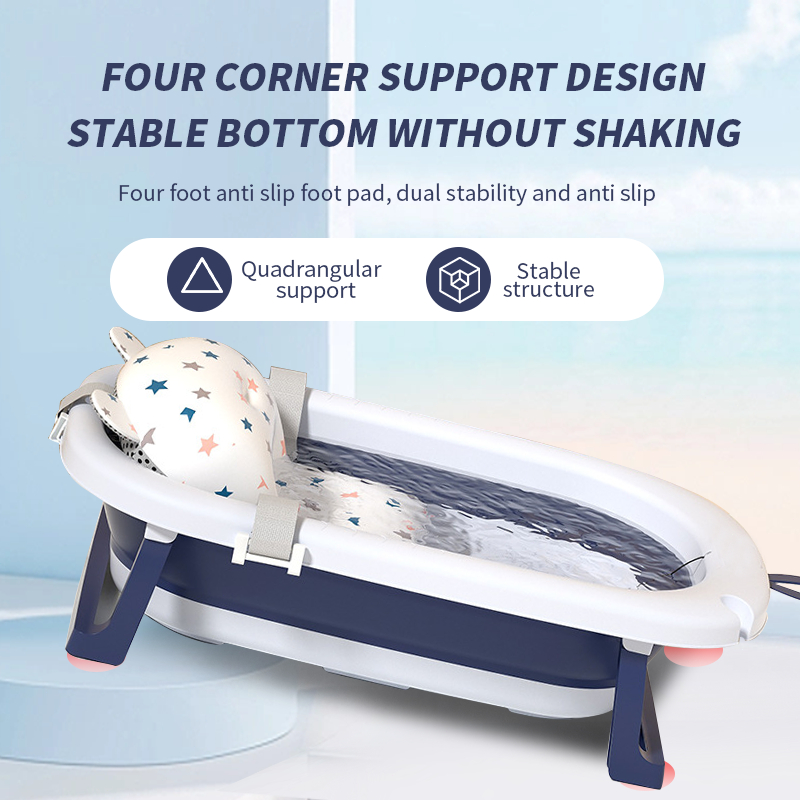 ???Free Shipping???Baby Bath Tub with Thermometer Foldable Bath Tub for Kids Adjustable Non-Slip ...