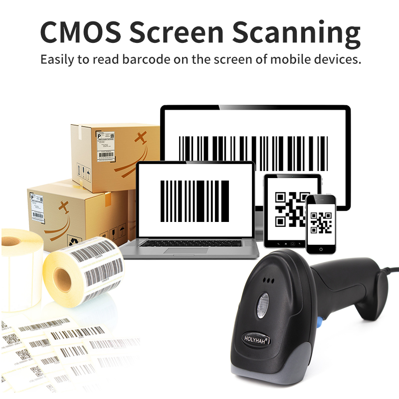 NEW Holyhah 1D 2D Supermarket Handheld Barcode Bar Code Scanner Reader ...