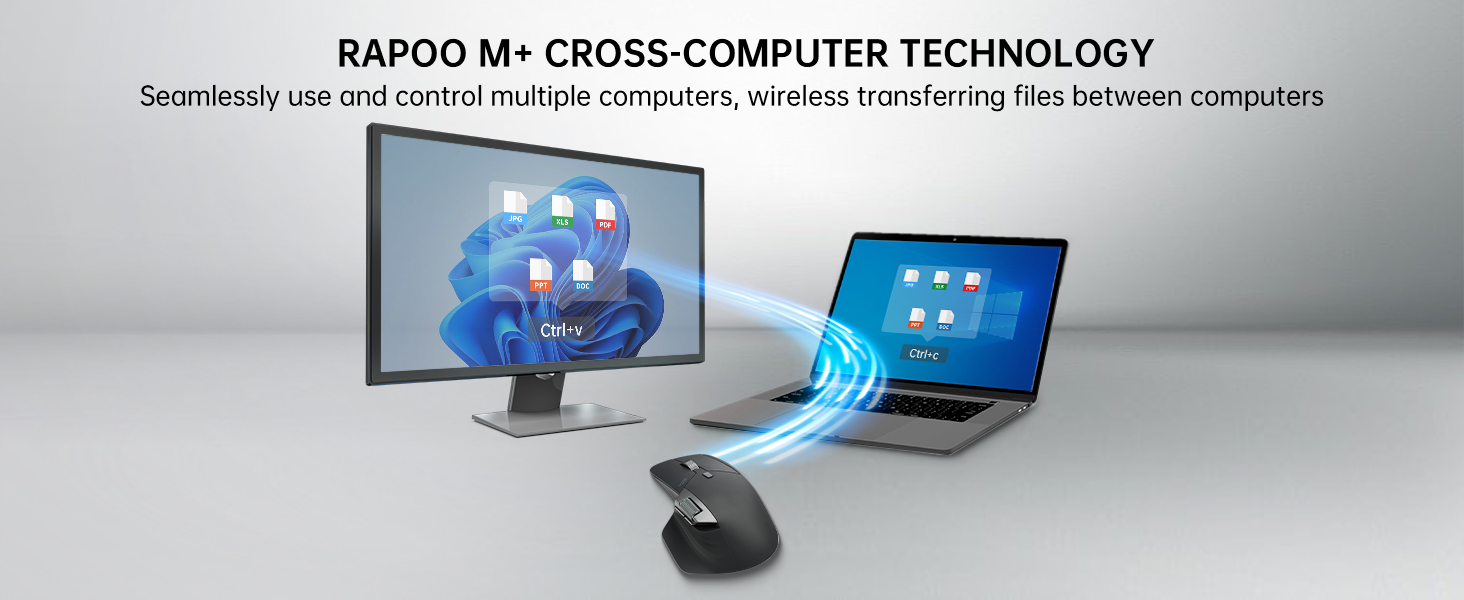 Rapoo MT760L / MT760M Rechargeable Bluetooth Wireless Optical Mouse ...