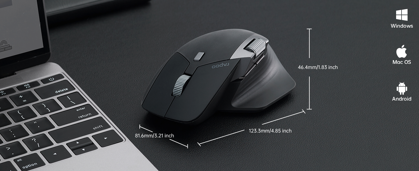 Rapoo MT760L / MT760M Rechargeable Bluetooth Wireless Optical Mouse ...