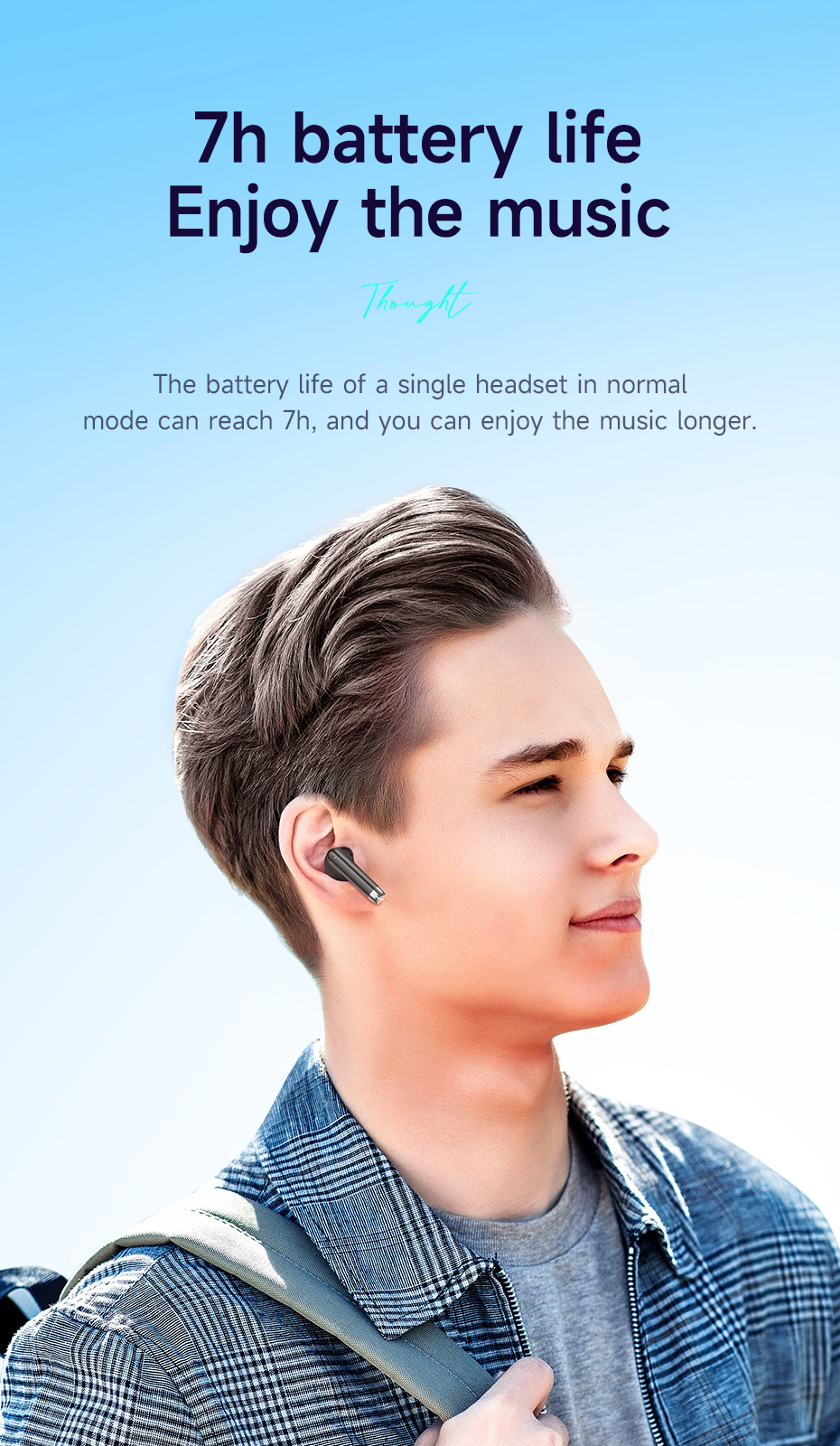 HOCO EQ2 Bluetooth Earphone Wireless Headphones Touch Control Headsets ...