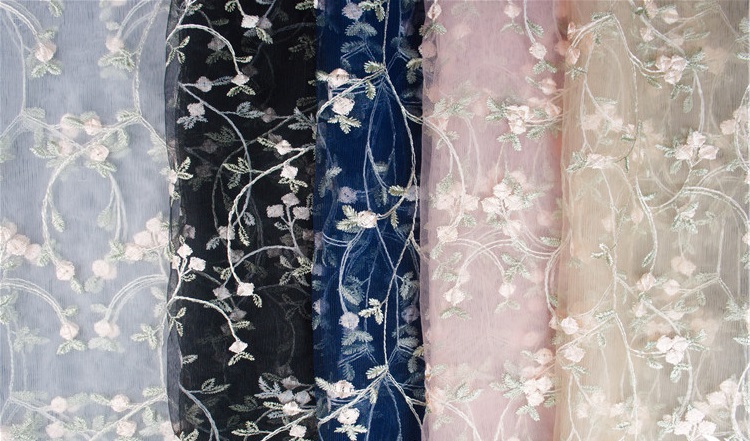 1 Yard New Antique Children's Wear Embroidered Willow Branch Mesh ...