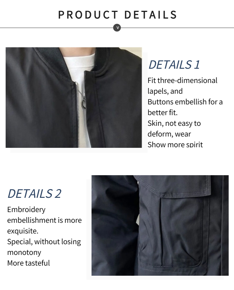 Korean Style Jacket For Men 2026.Men's Jacket Casual Simple Jacket Cargo Baseball Uniform The New Design ...