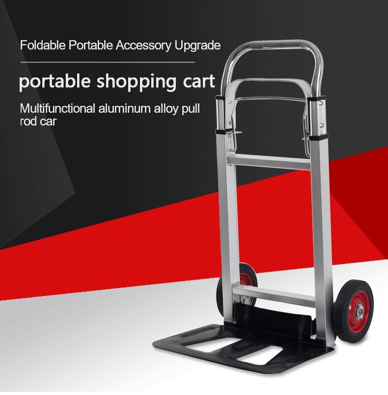 200KG small portable folding luggage cart trailer trolley pull cargo ...