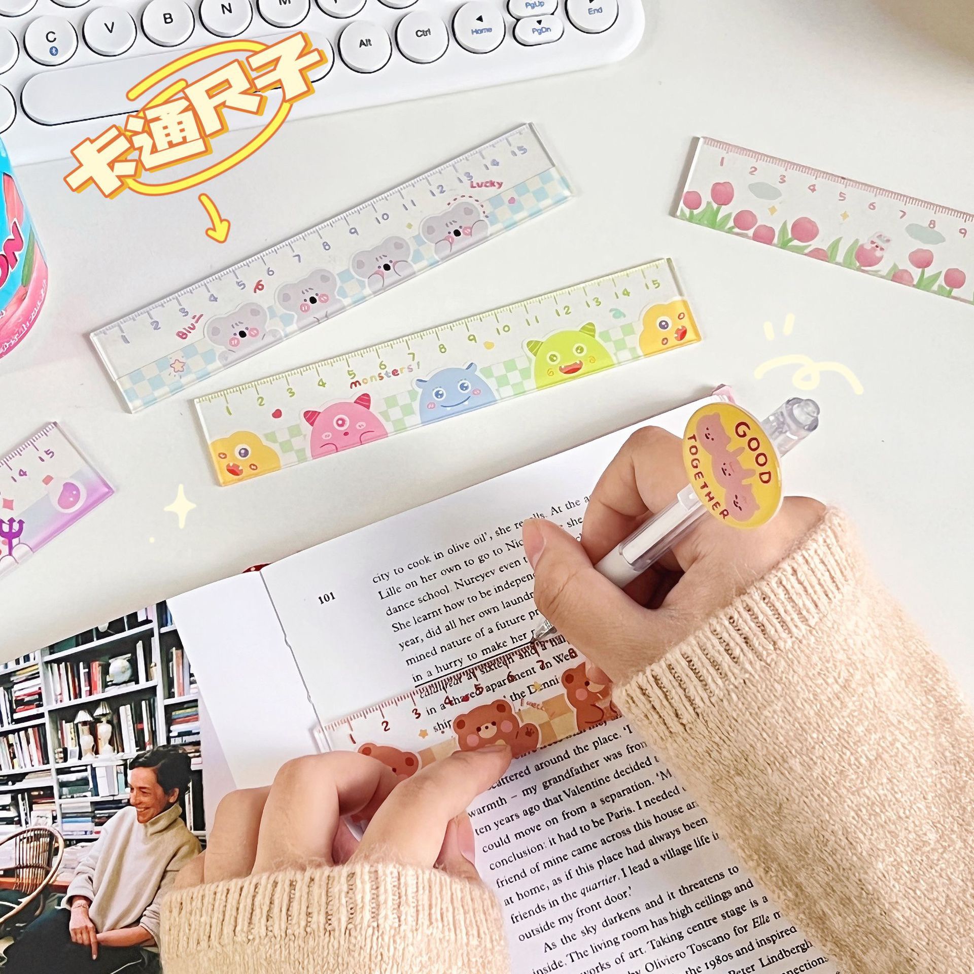 Ruler Student Girl Heart a Scale Office Culture and Education New Style ...