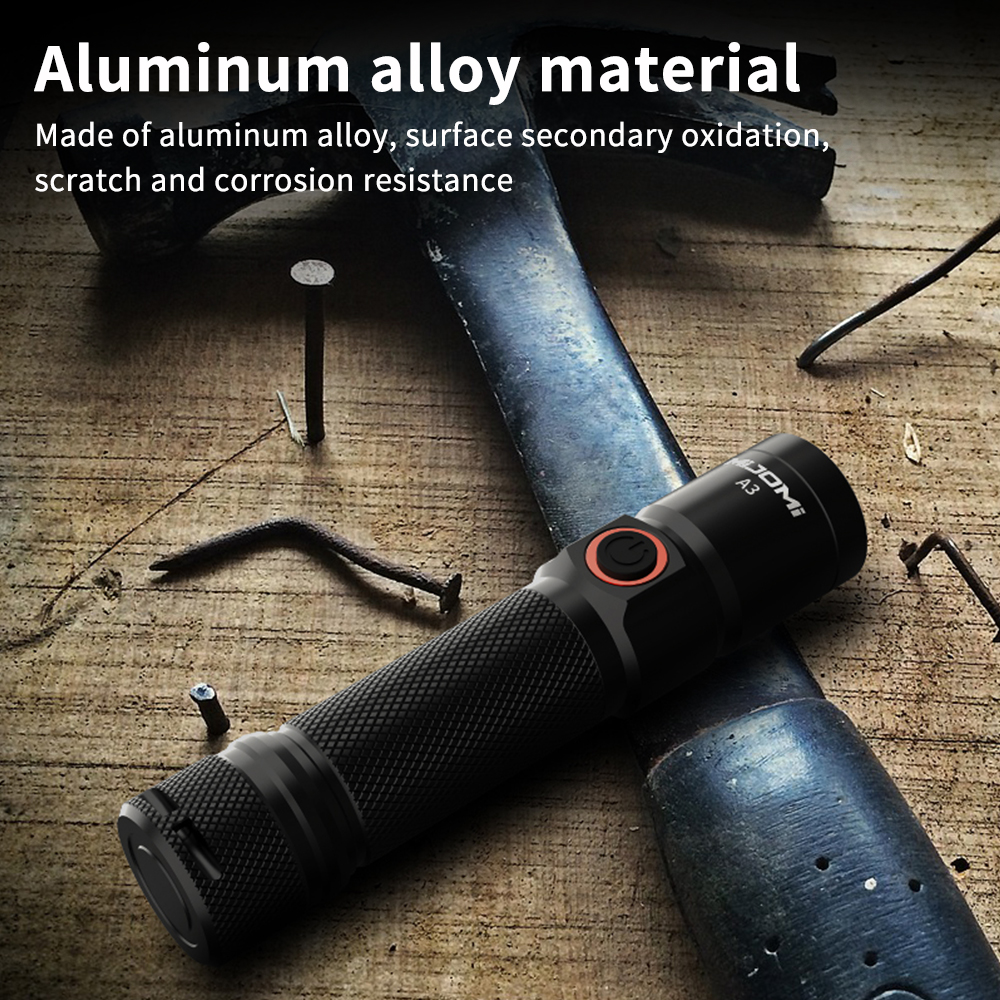 Mijomi A3 Flashlight 300 Lumens Brightness 161m Beam Distance 18650 ...