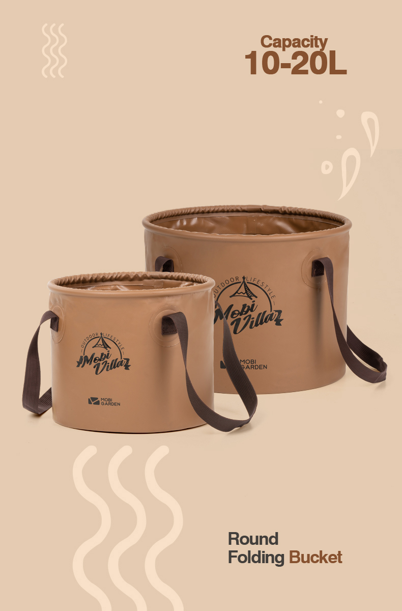 MOBI GARDEN Water Bucket Container Basin 10L/20L Portable Folding ...