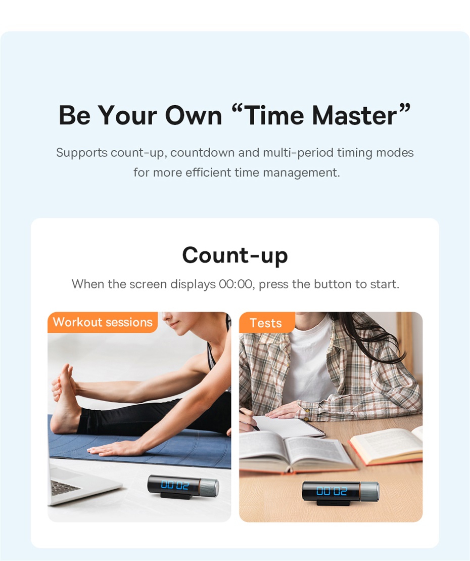 【24-Month Warranty】Baseus Magnetic Digital Knob Countdown Timer for ...