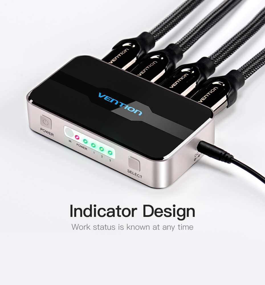 Vention HDMI Splitter 3 Input to 1 Output 4K 30HZ Switcher for Laptop ...