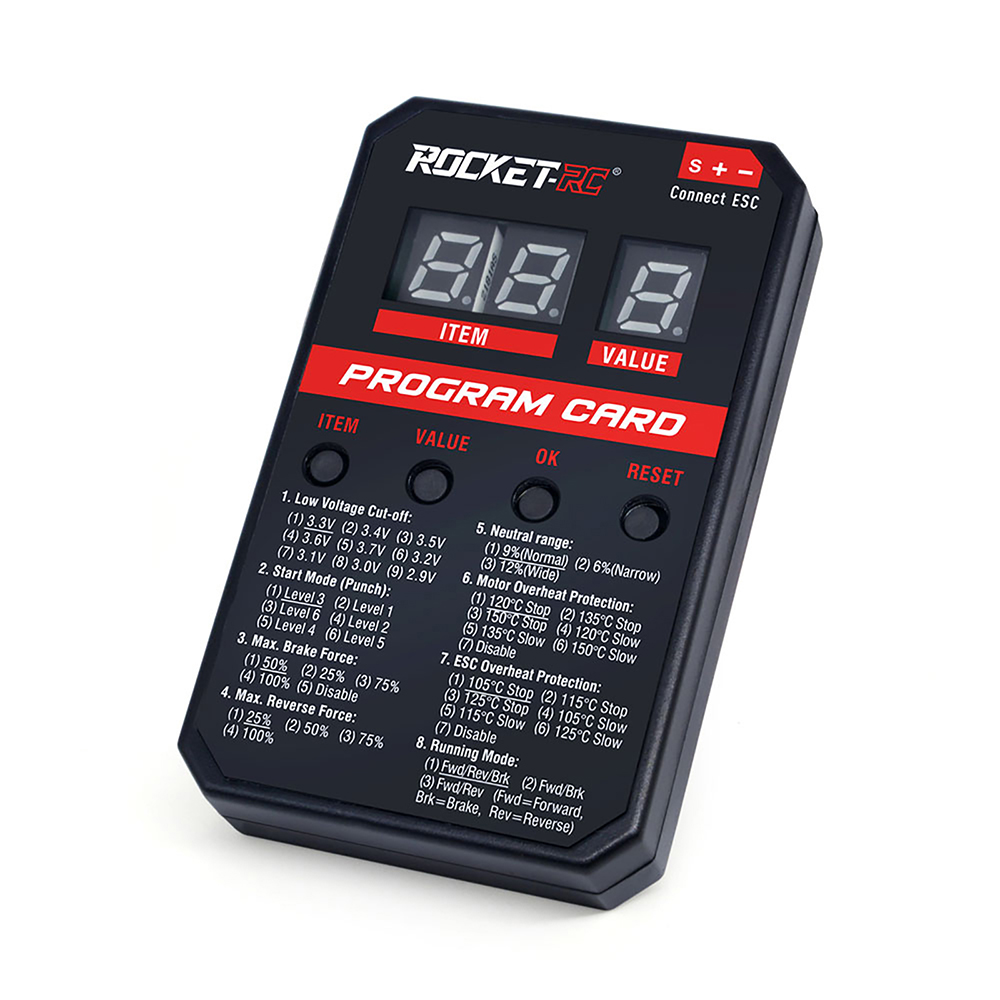 Rocket-RC Rocket V2 LED Program Card for Rocket V2 ESC 45A 60A 80A 100A ...