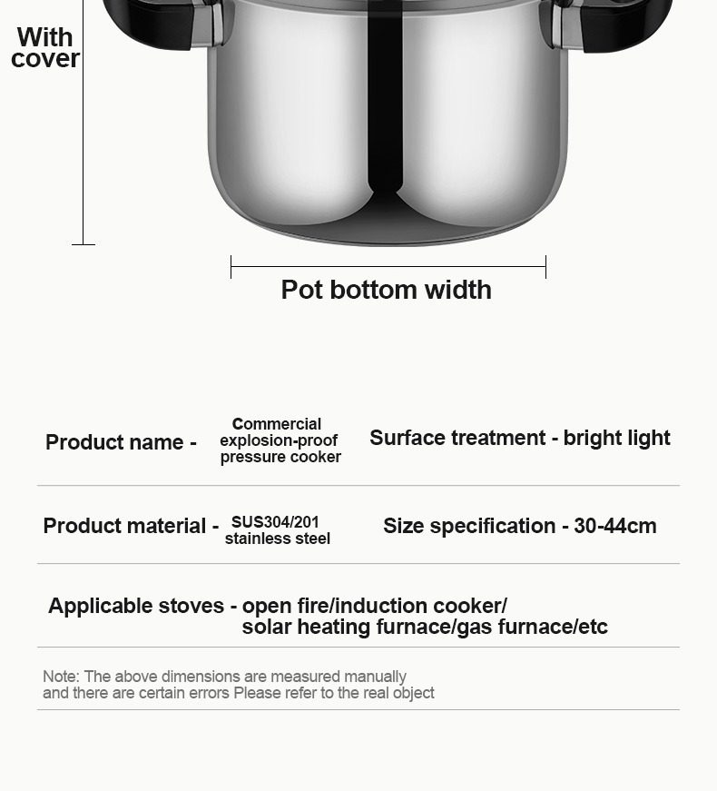Commercial Pressure Cooker High Quality 304 Stainless Steel Large