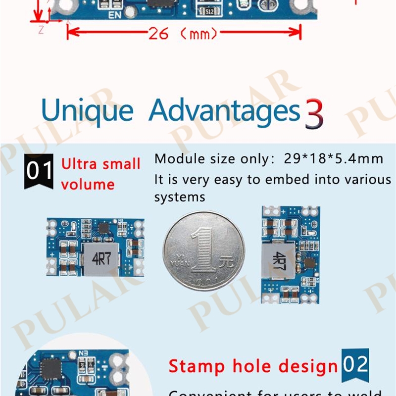 Mini560 / Pro 5A High Efficiency Output 3.3V 5V 9V 12V Step Down DC-DC ...
