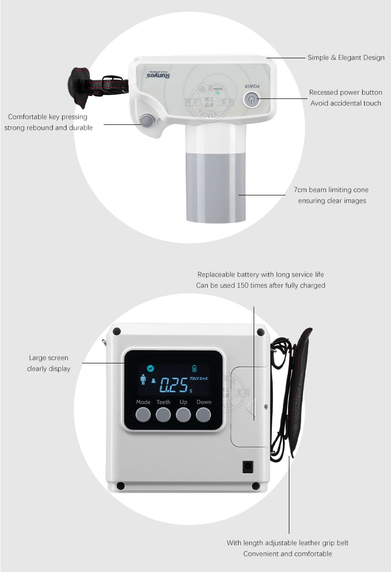 Runyes PortableX Ray Machine with Rvg Xray Sensor 70 KV/2mA Digital ...