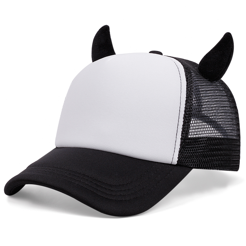 COD Casual fashion ox horn baseball cap for men vintage High quality ...