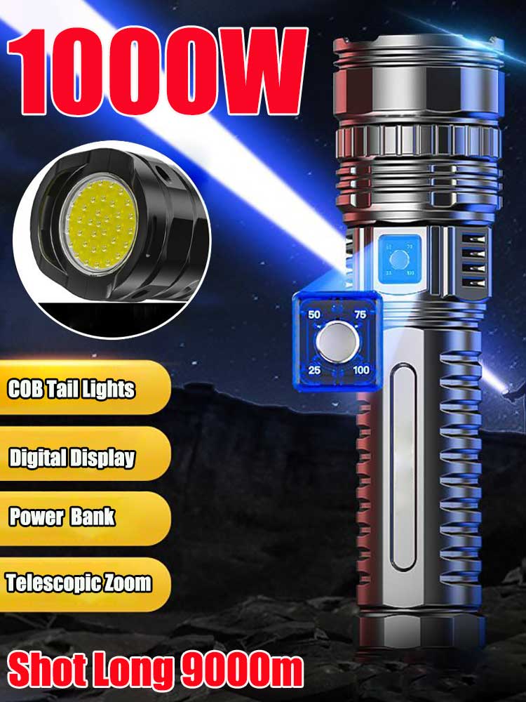 4KM spotlight flashlight rechargeable heavy duty flash ligth ...