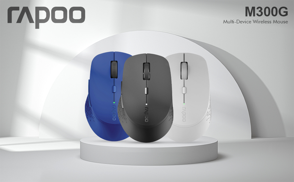 Rapoo M300G Ergonomic Silent Wireless Bluetooth Mouse 1600DPI 10m ...