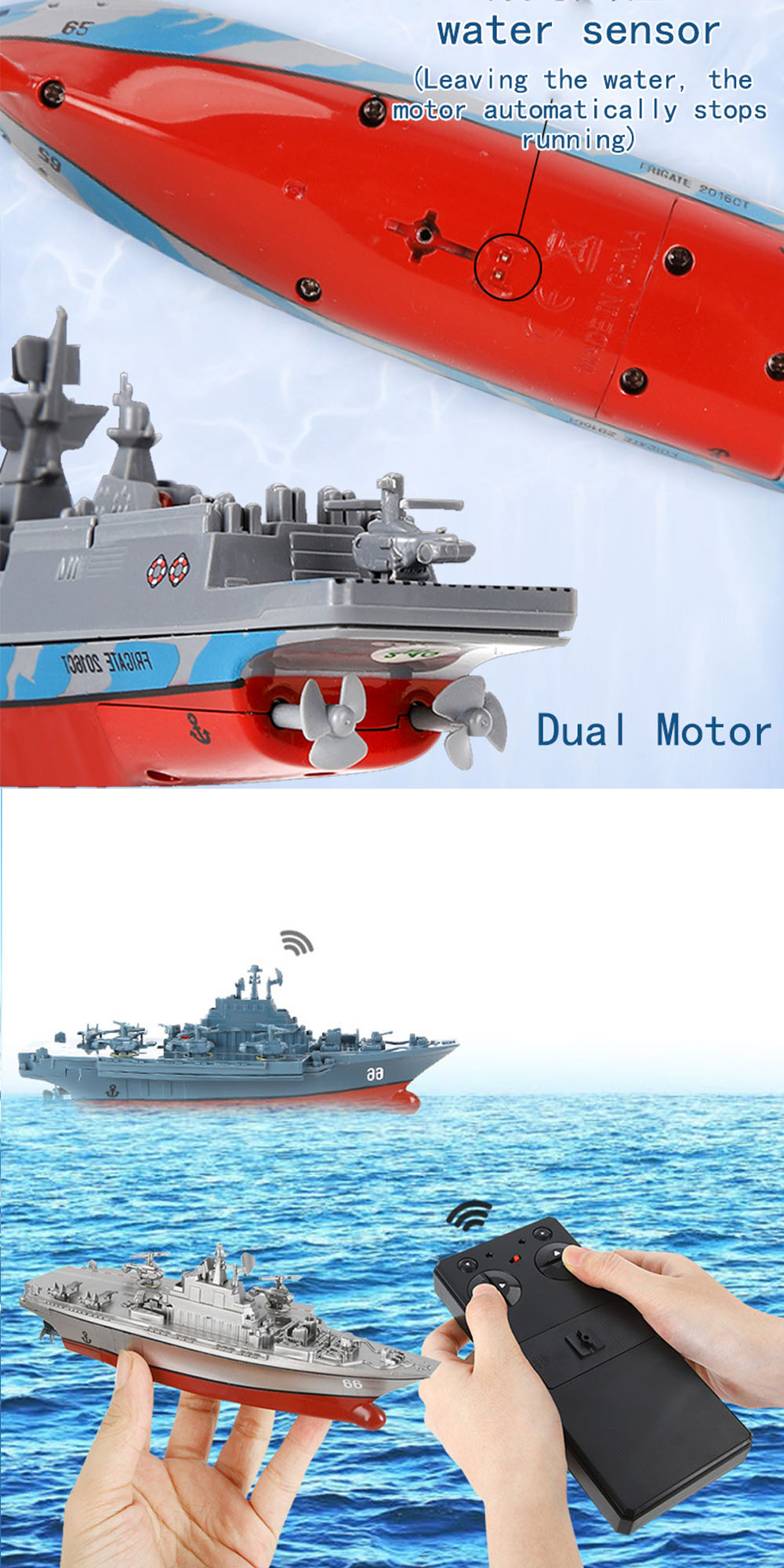 New RC Aircraft Carrier Cruiser Ship Boat Electric 2.4G Remote Control ...