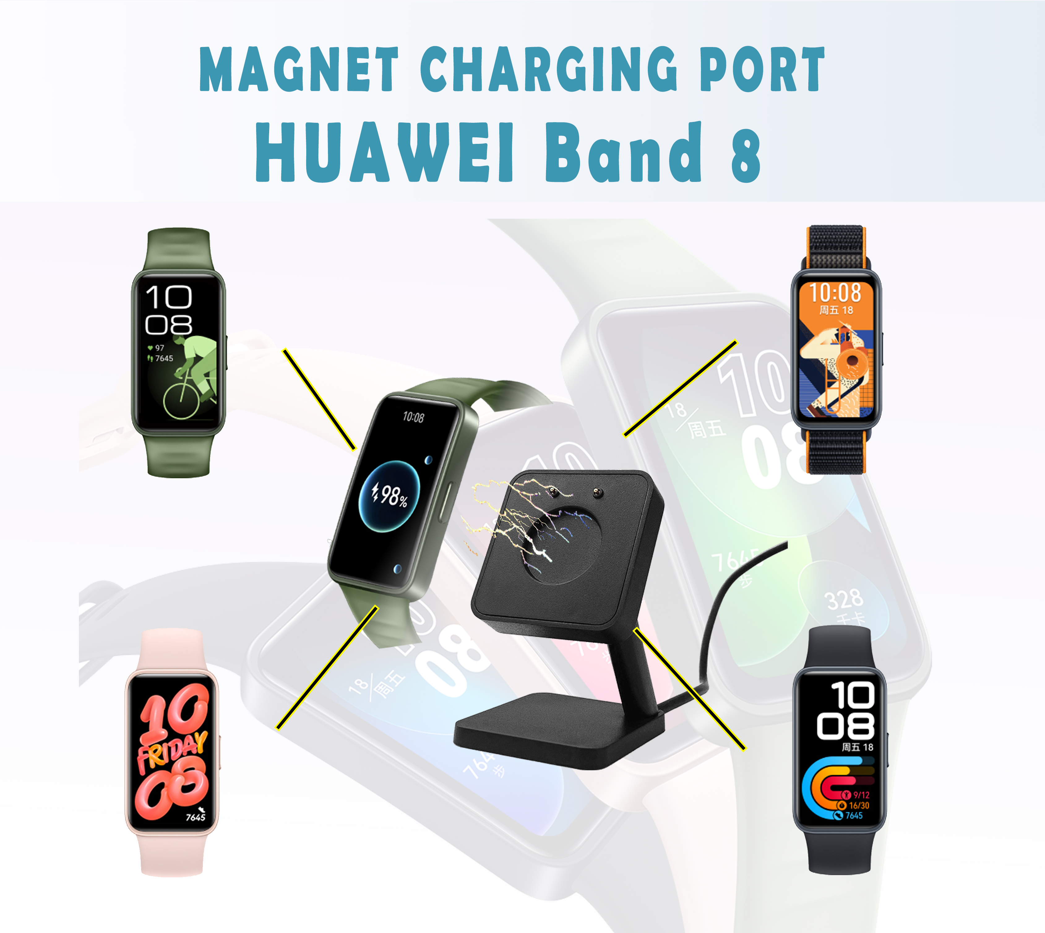 USB Charging Cable For Huawei Watch Fit / Huawei Band 6/6 Pro/7 Magnetic  Charger For Honor Band 6 / Watch ES Charging Cable Dock
