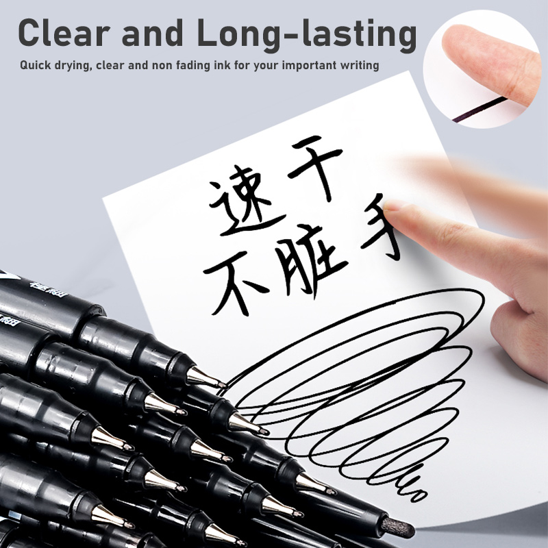 10PCS Multi Function Dual Tip Waterproof Permanent Marker Pen Black Red ...