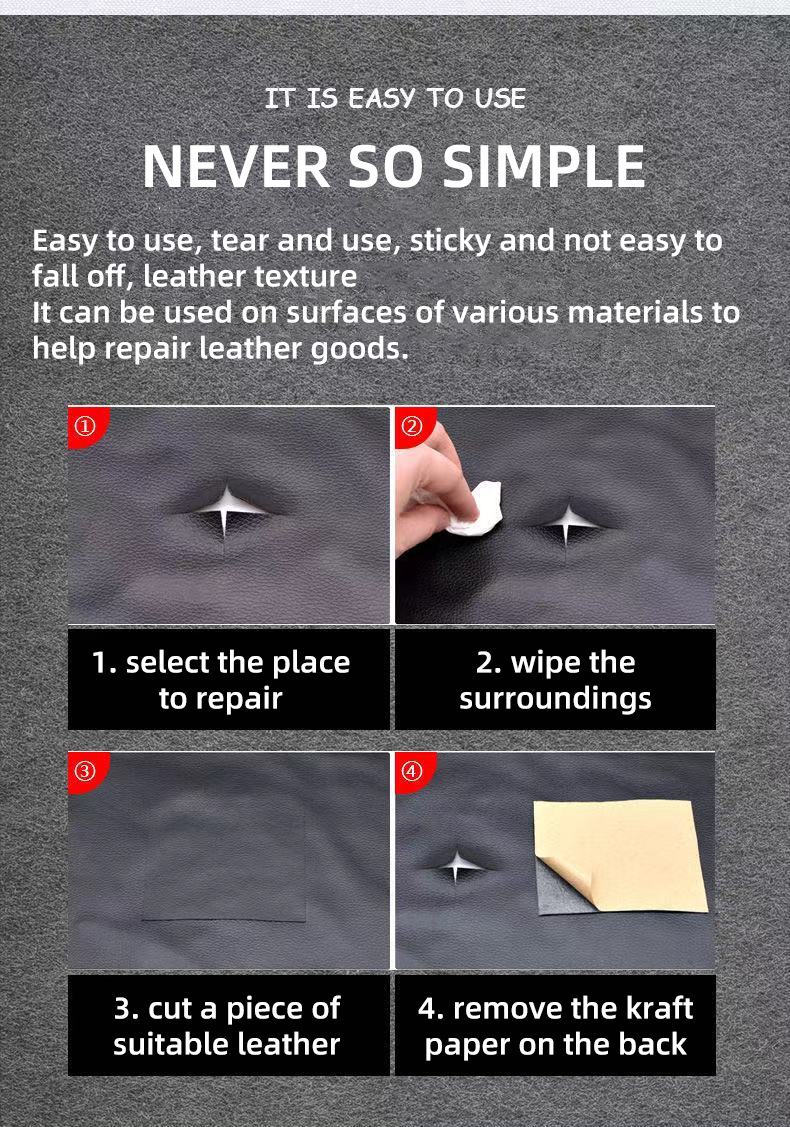 50cm*120cm 3M Strong Self-Adhesive PU Leather Sofa Repair Stickers Car ...