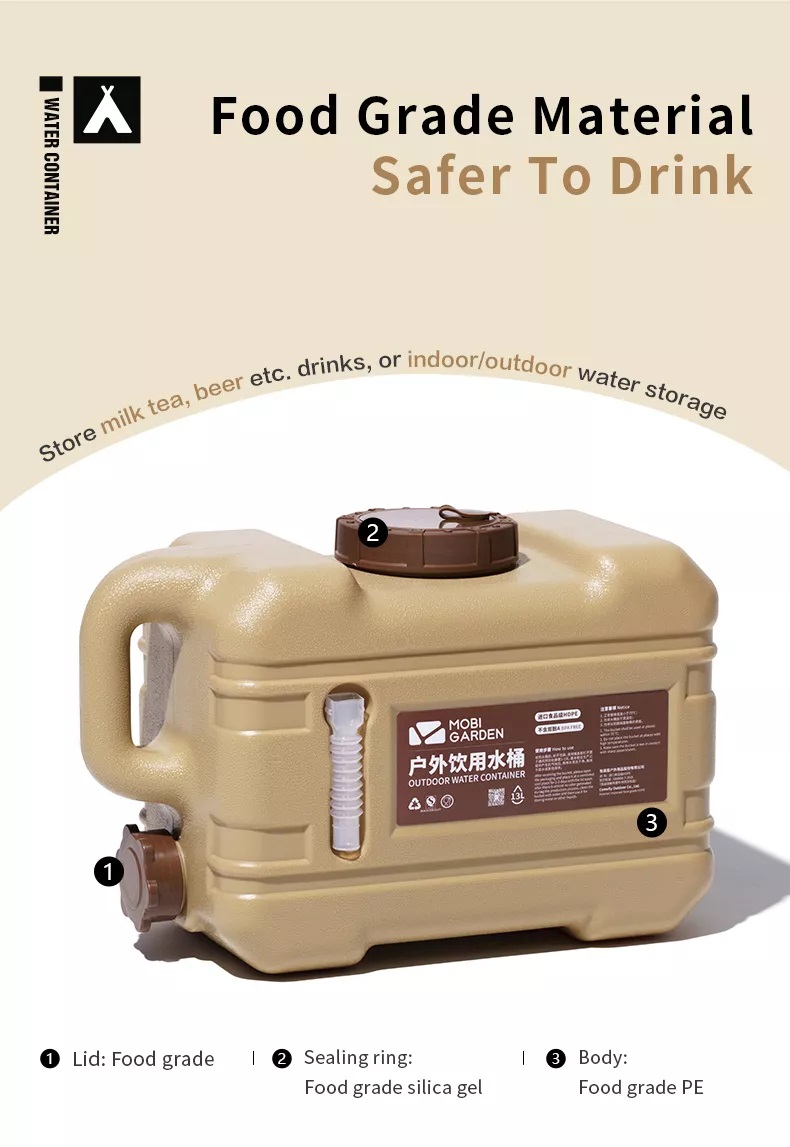 MOBI GARDEN Camping Water Container Portable Water Bucket Container ...