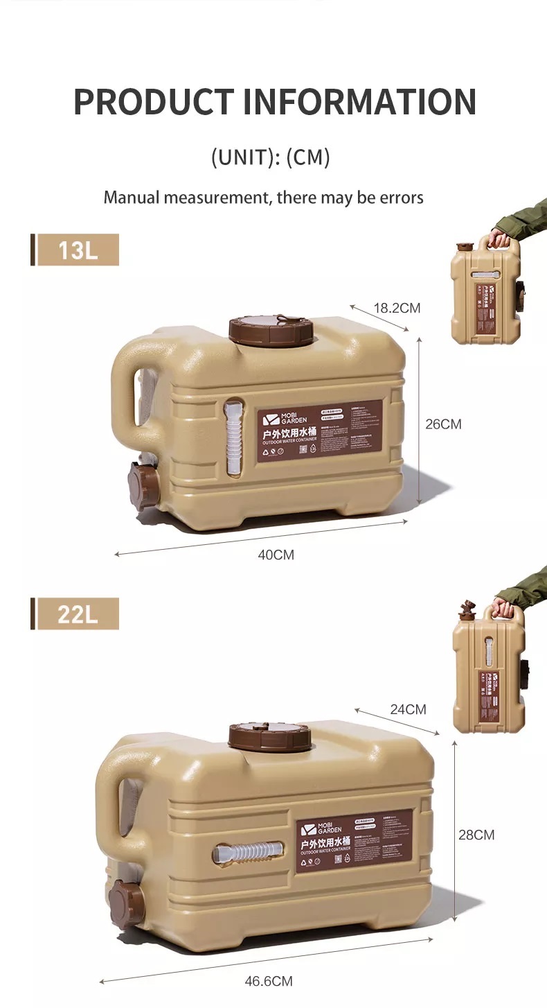 MOBI GARDEN Camping Water Container Portable Water Bucket Container ...