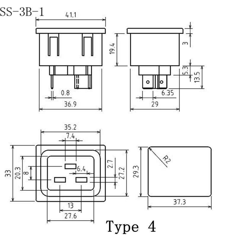 1PCS AC 250V 16A IEC 320 C19 C20 Panel Mount Plug Connector Socket ...