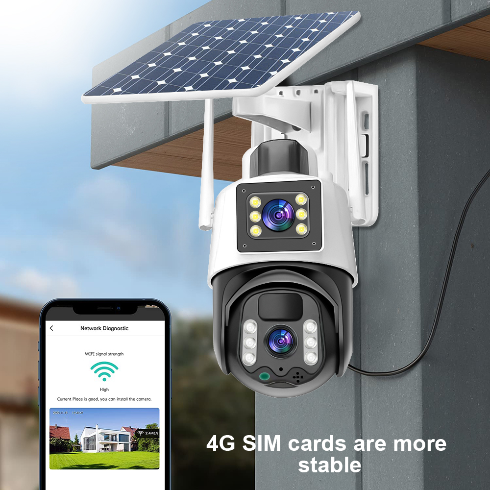 LLSEE v380 pro 4G sim card solar CCTV camera wireless outdoor, 8MP