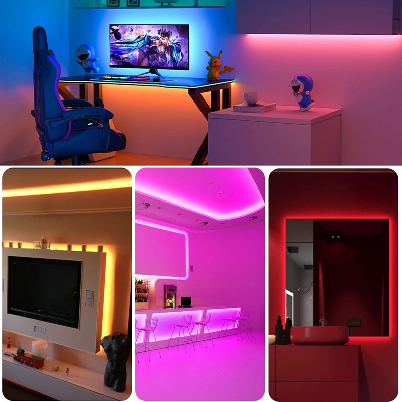 DC12V 24V COB LED Strip Light Pink Purple Red Green Blue Yellow Ice ...