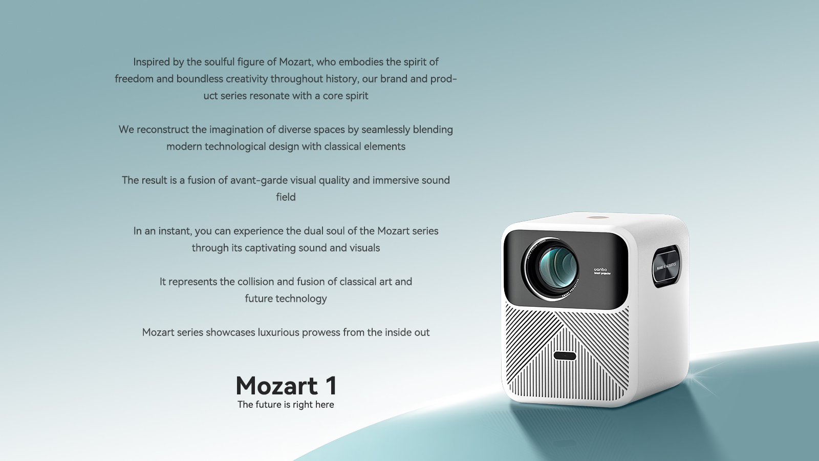 2023 Wanbo Mozart 1 Smart Portable Projector Full HD 1080P 900ANSI Lumens  2GB+32GB Auto