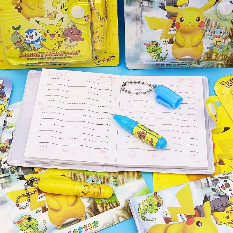 Pikachu Notebook Pokemon Writing Book With Anime Pen Student Stationery ...