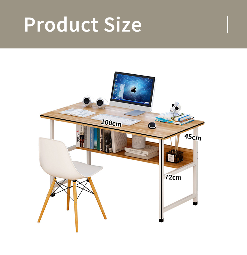 Study Table Double Layer Student Table Study Desk Table Modern Writing ...