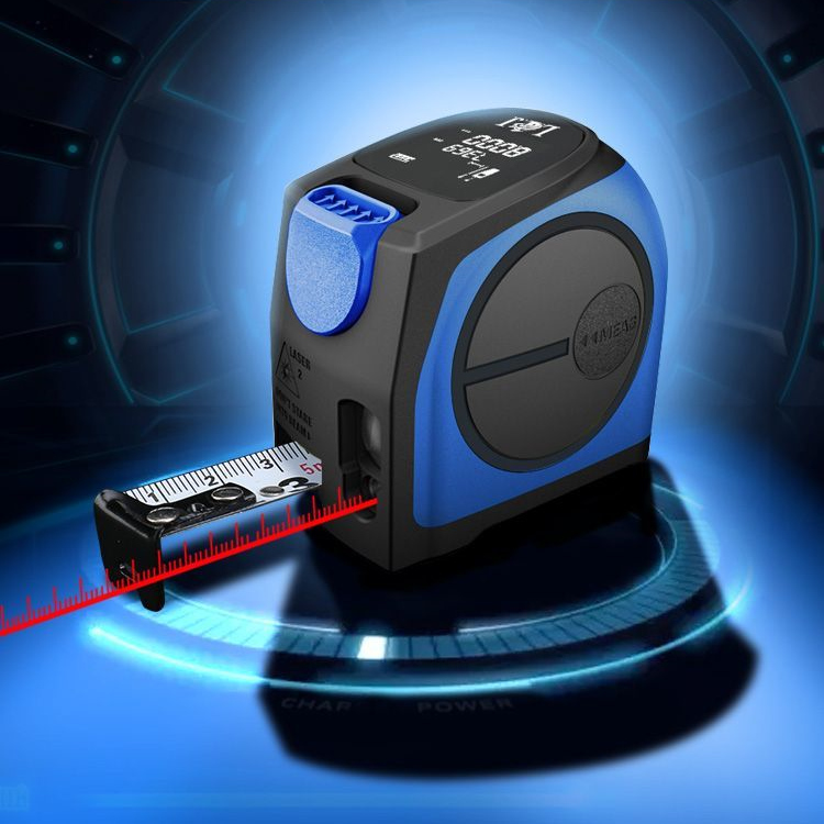 Yoqu 2 in 1 Laser Distance Meter USB Charging 5m Tape Measure 60m ...