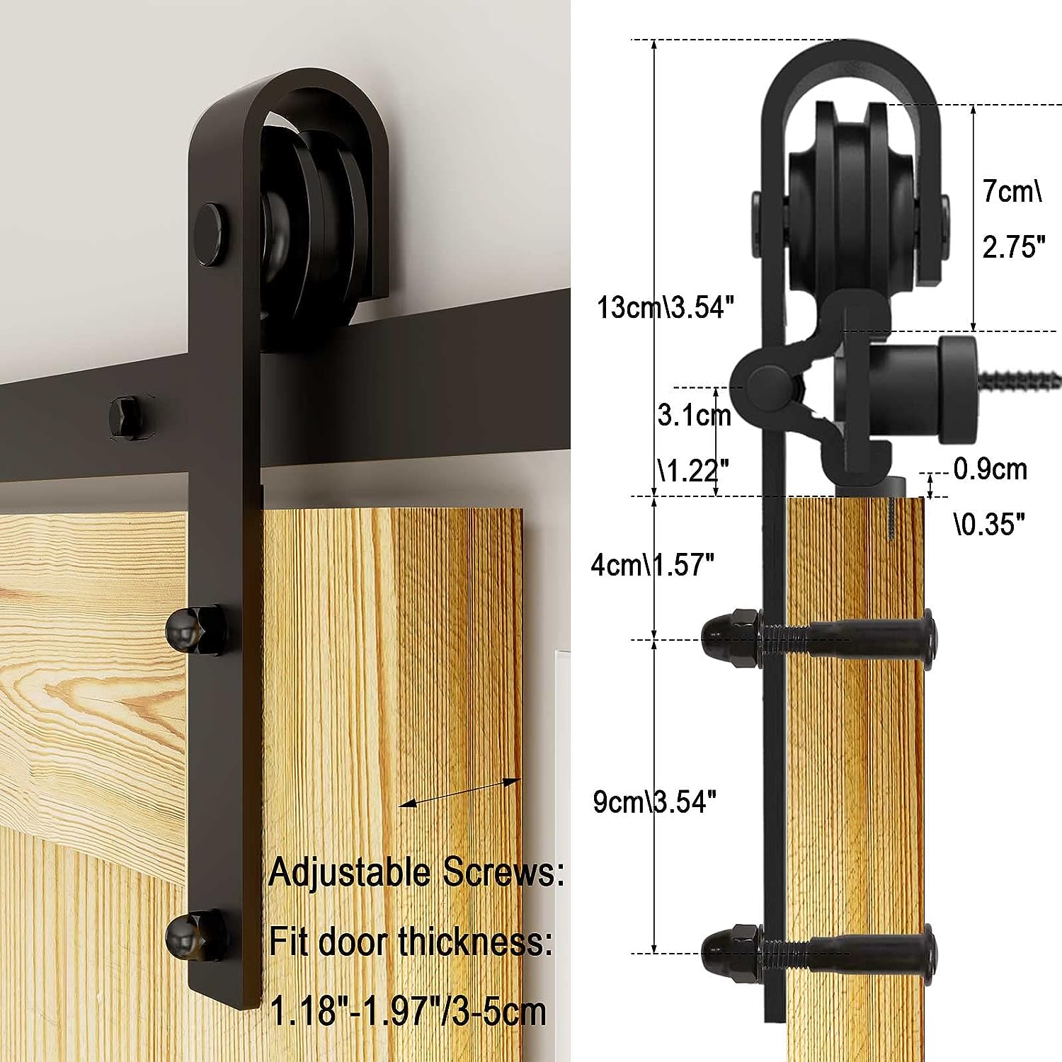 Yoqu Sliding Door Carbon Steel Rustic Interior Wood Barn Sliding Door ...