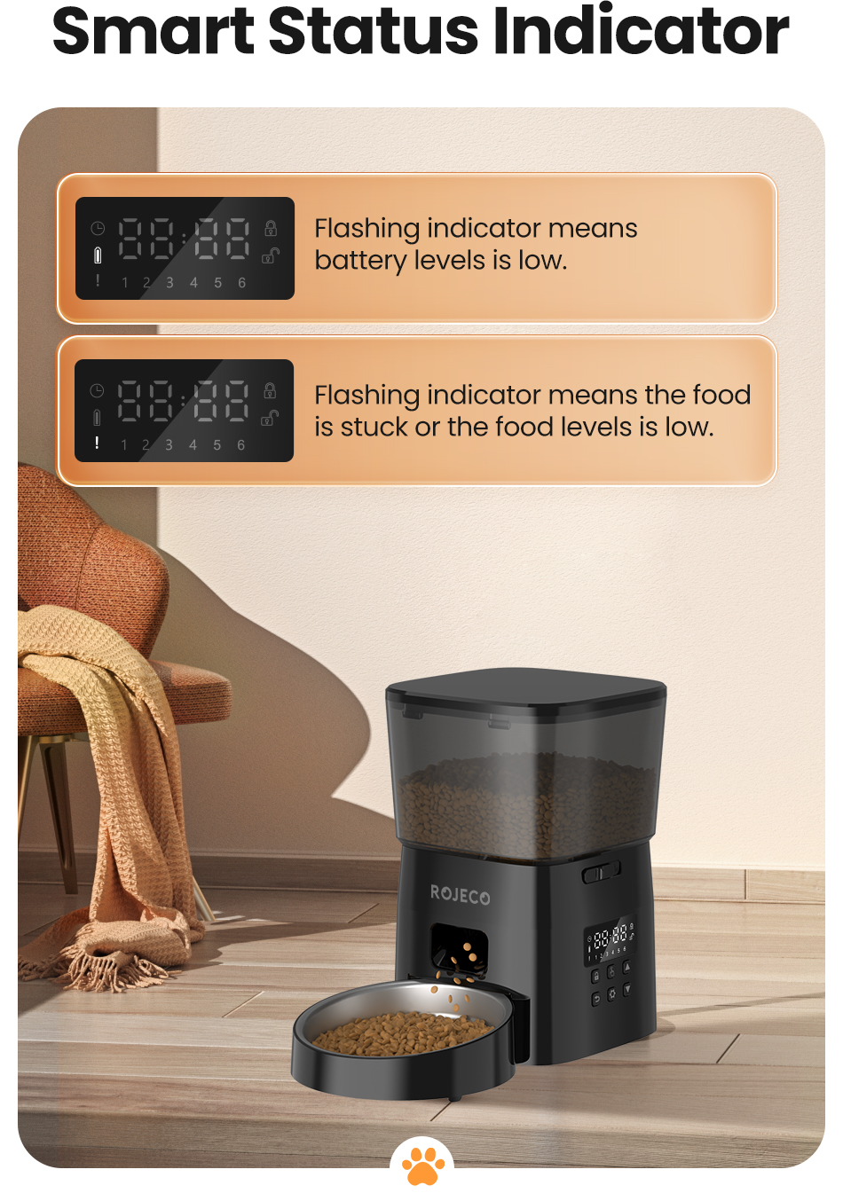 【Local stock 】Rojeco 2L Automatic Cat Feeder Button WIFI Version Dog ...