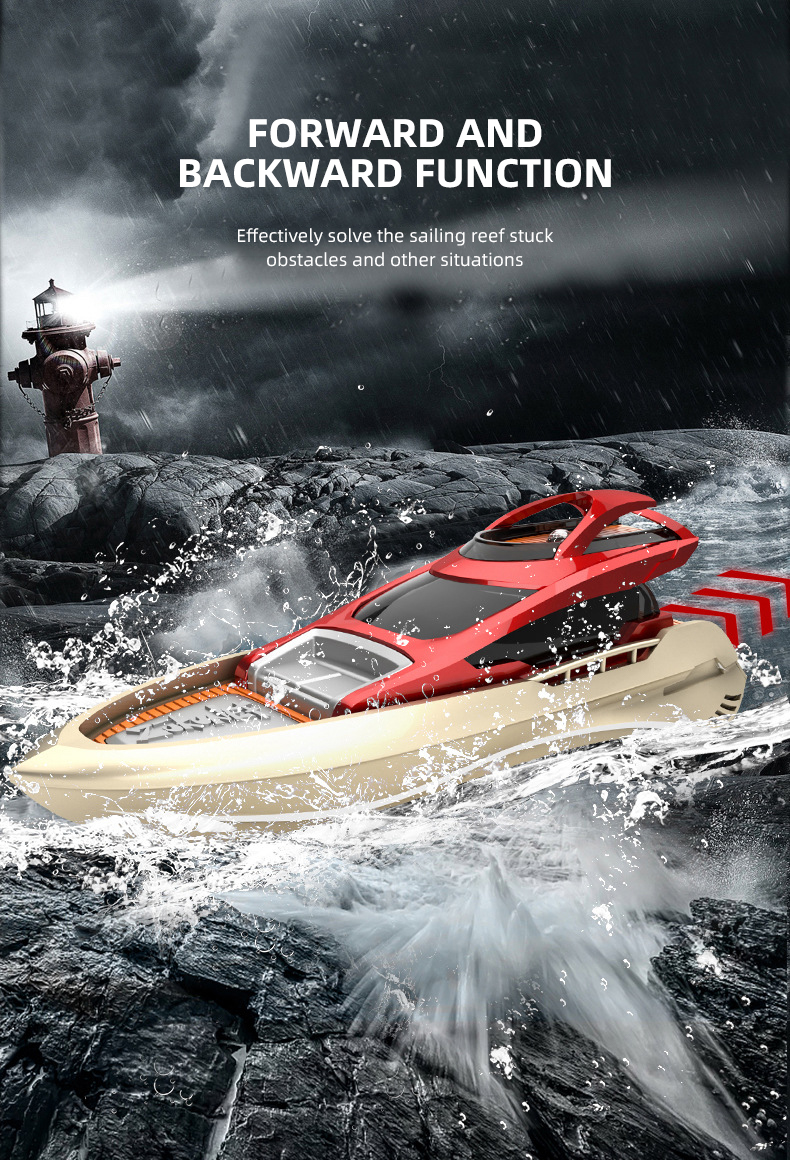Mini Remote Control Speedboat High Speed RC Boat Ship 2.4GHz 4 Channel ...